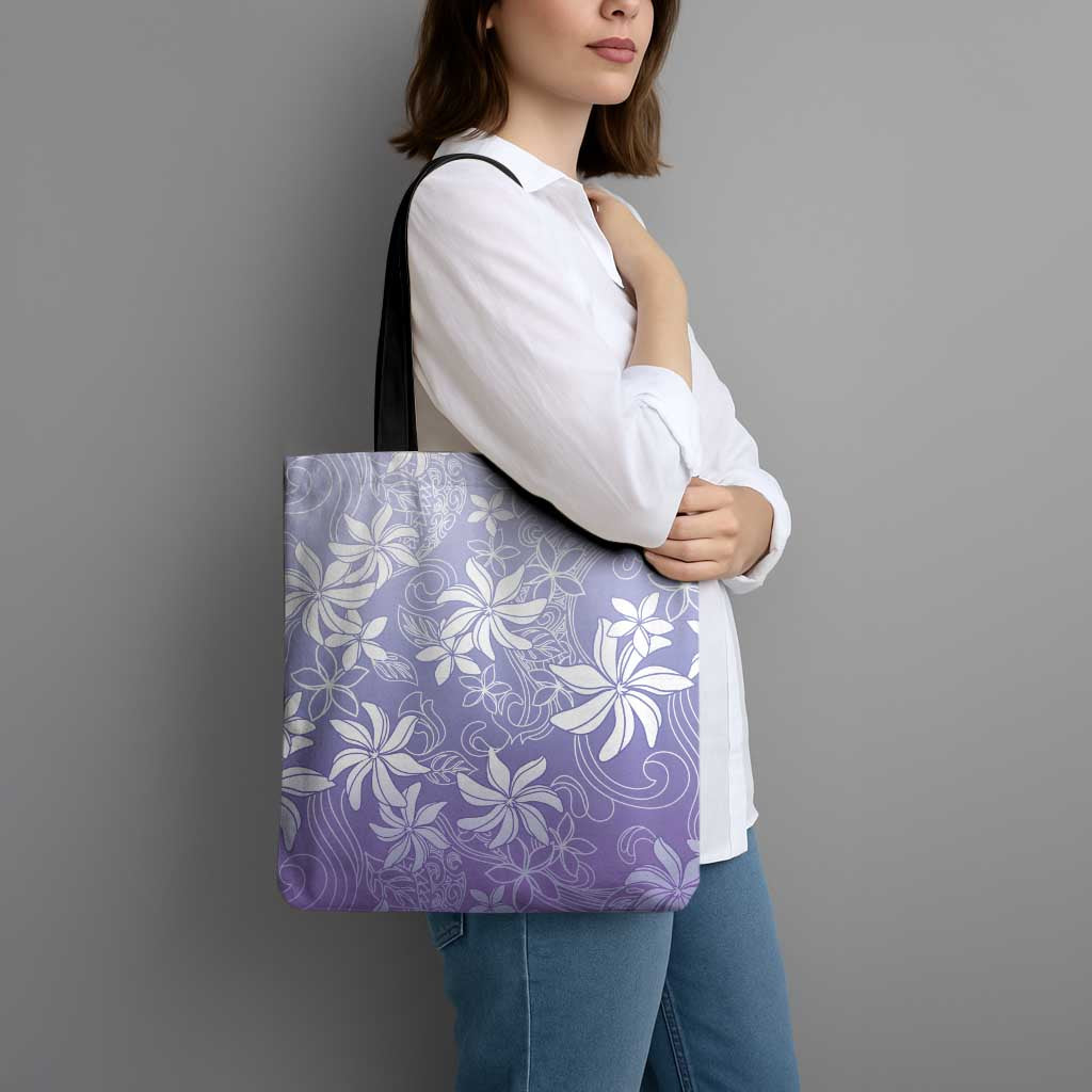 Tiare Tahiti Tote Bag Purple Polynesia Motifs LT05 - Polynesian Pride