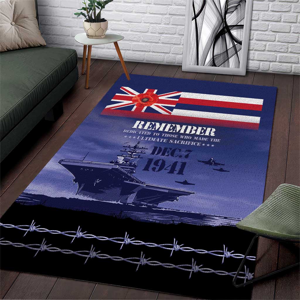 Hawaii Pearl Harbor Remembrance Day Area Rug Flag Style LT05 Blue - Polynesian Pride