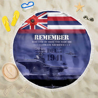 Hawaii Pearl Harbor Remembrance Day Beach Blanket Flag Style LT05 One Size 150cm Blue - Polynesian Pride