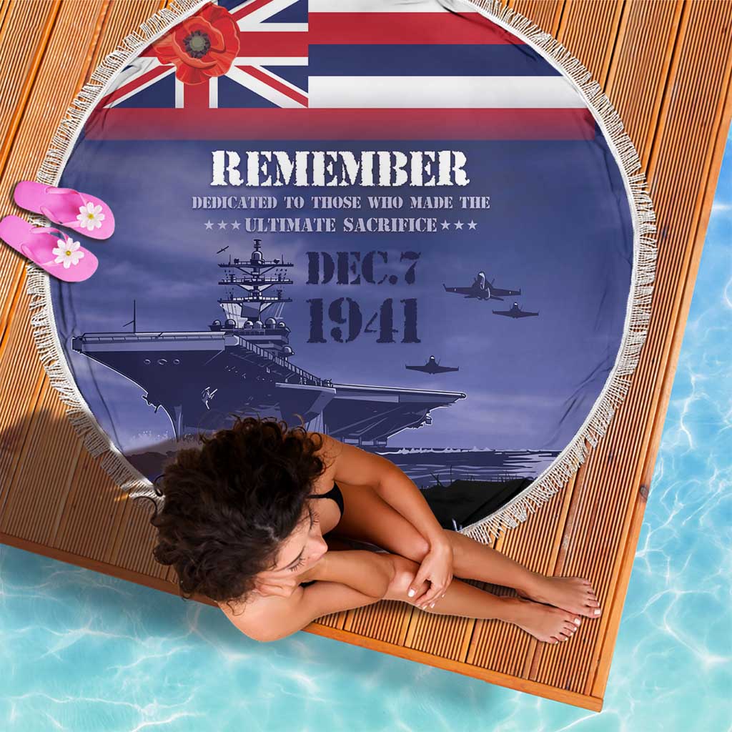 Hawaii Pearl Harbor Remembrance Day Beach Blanket Flag Style LT05 - Polynesian Pride