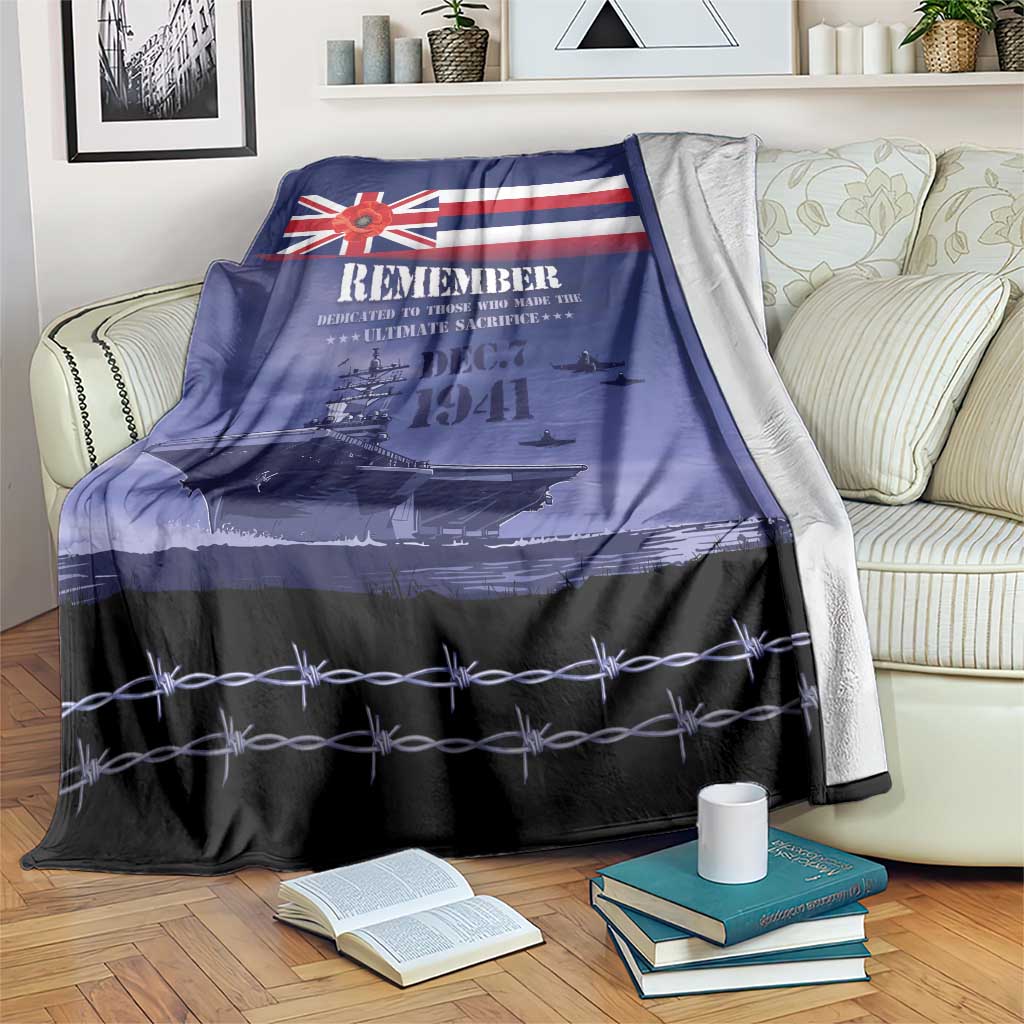 Hawaii Pearl Harbor Remembrance Day Blanket Flag Style LT05 Blue - Polynesian Pride