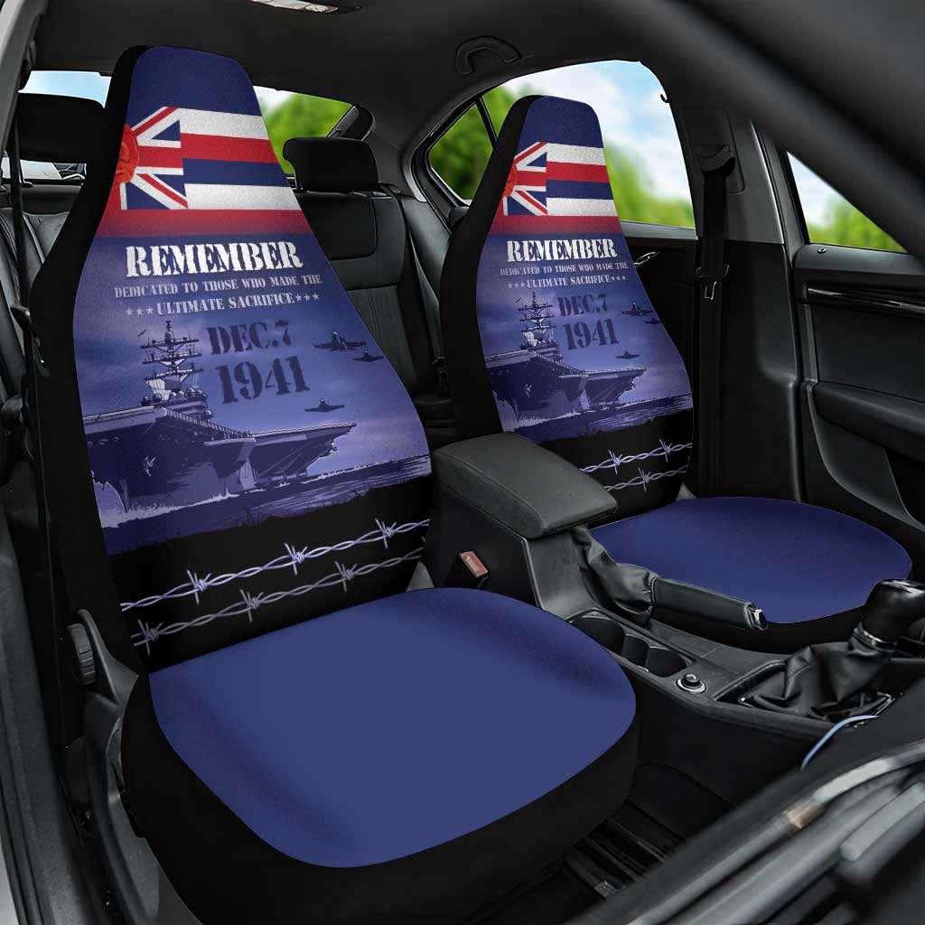 Hawaii Pearl Harbor Remembrance Day Car Seat Cover Flag Style LT05 One Size Blue - Polynesian Pride