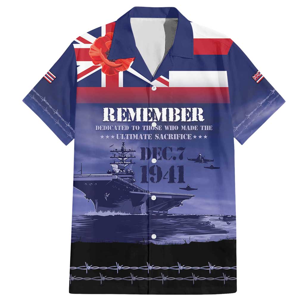 Hawaii Pearl Harbor Remembrance Day Hawaiian Shirt Flag Style LT05 Blue - Polynesian Pride