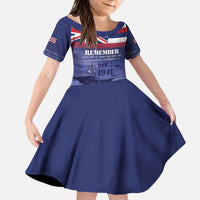 Hawaii Pearl Harbor Remembrance Day Kid Short Sleeve Dress Flag Style LT05 KID Blue - Polynesian Pride