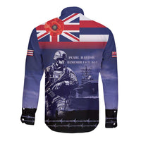 Hawaii Pearl Harbor Remembrance Day Long Sleeve Button Shirt Flag Style LT05 - Polynesian Pride