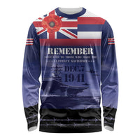 Hawaii Pearl Harbor Remembrance Day Long Sleeve Shirt Flag Style LT05 Unisex Blue - Polynesian Pride