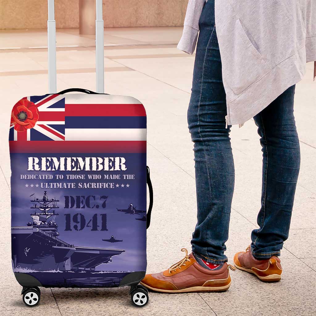 Hawaii Pearl Harbor Remembrance Day Luggage Cover Flag Style LT05 Blue - Polynesian Pride