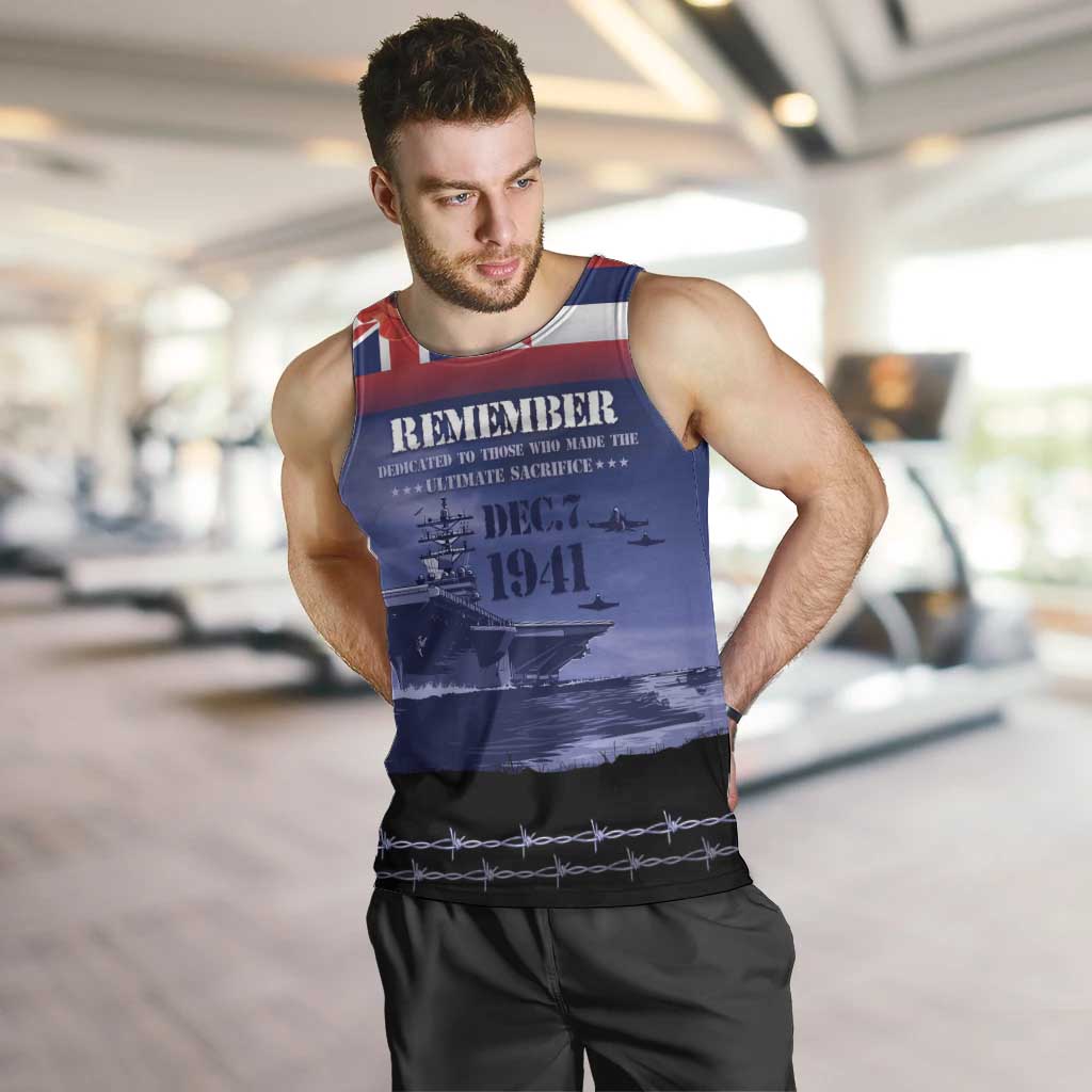 Hawaii Pearl Harbor Remembrance Day Men Tank Top Flag Style LT05 Blue - Polynesian Pride