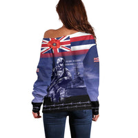 Hawaii Pearl Harbor Remembrance Day Off Shoulder Sweater Flag Style LT05 - Polynesian Pride