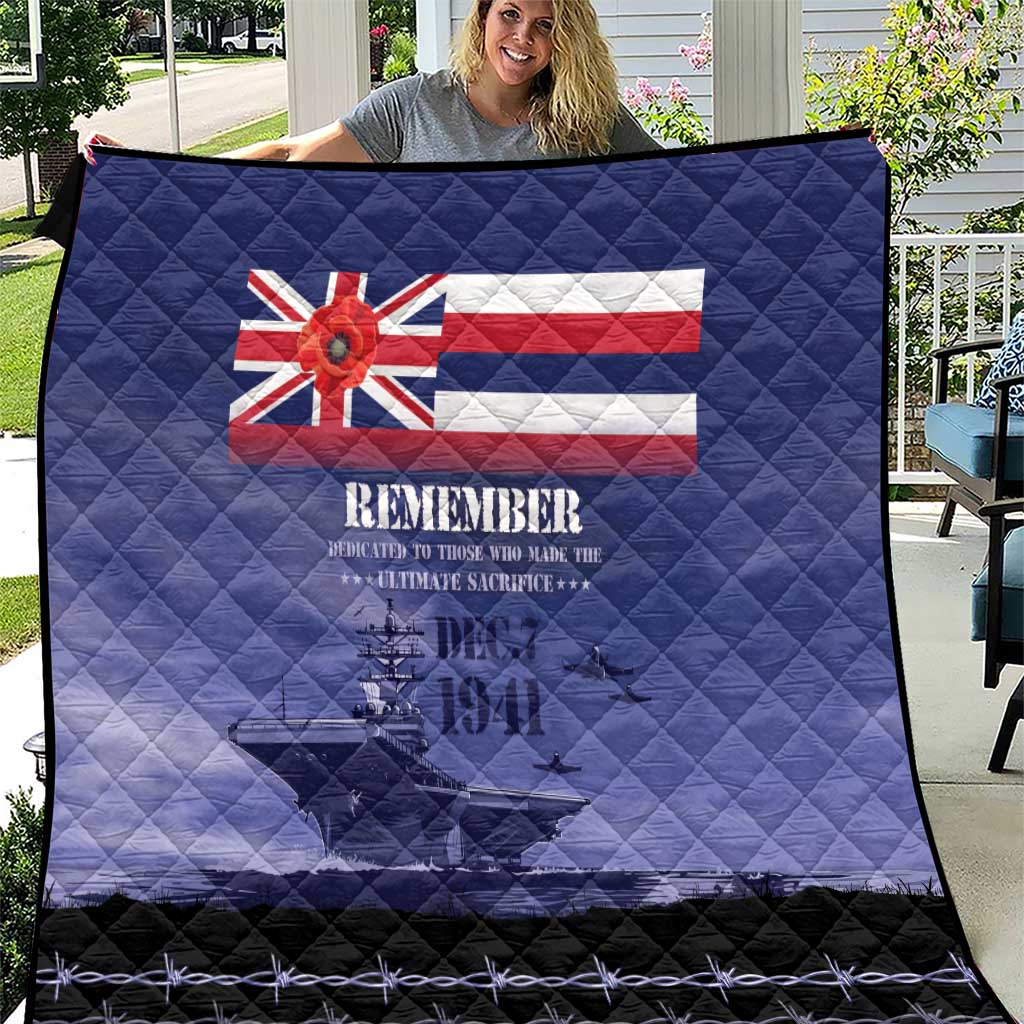Hawaii Pearl Harbor Remembrance Day Quilt Flag Style LT05 Blue - Polynesian Pride