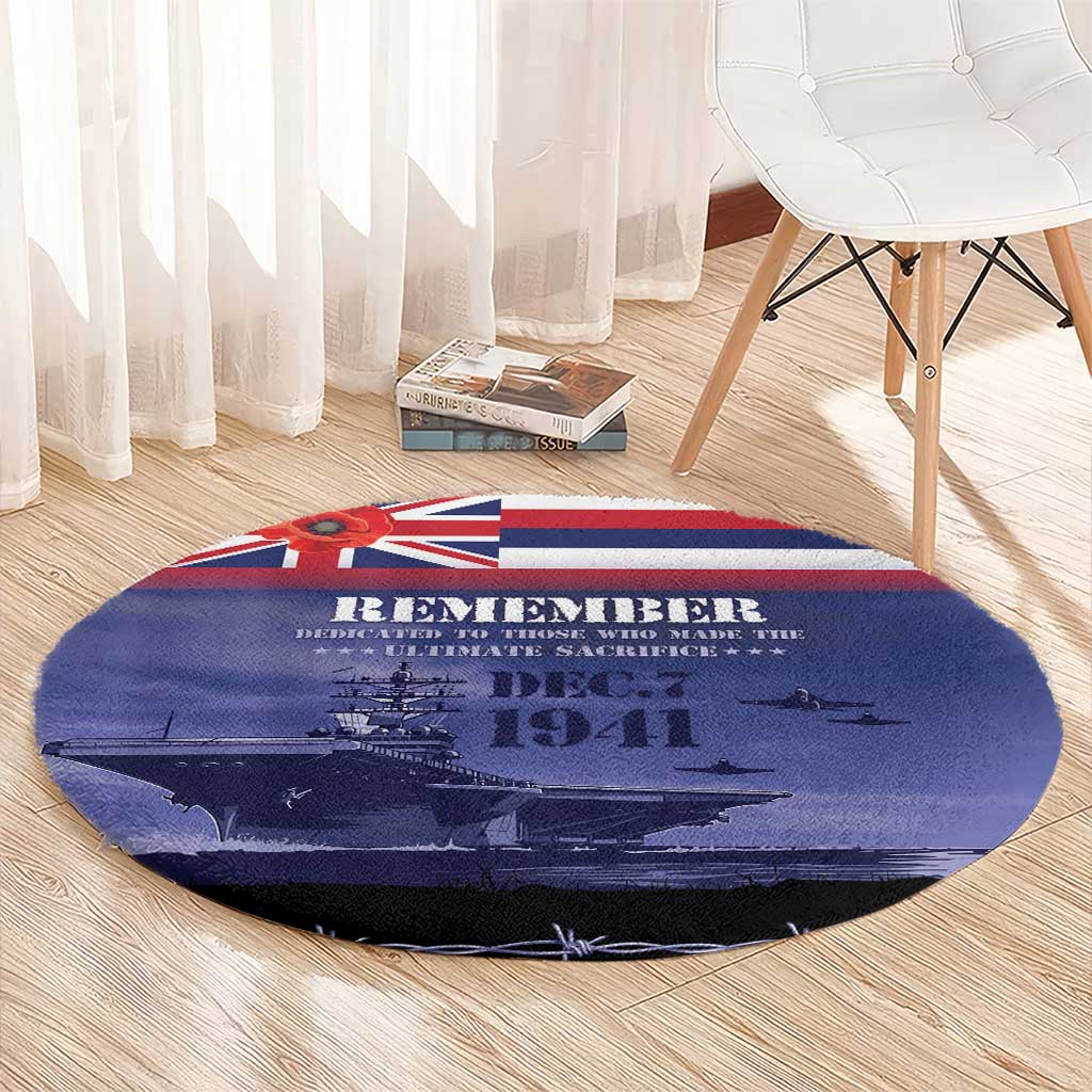 Hawaii Pearl Harbor Remembrance Day Round Carpet Flag Style LT05 - Polynesian Pride