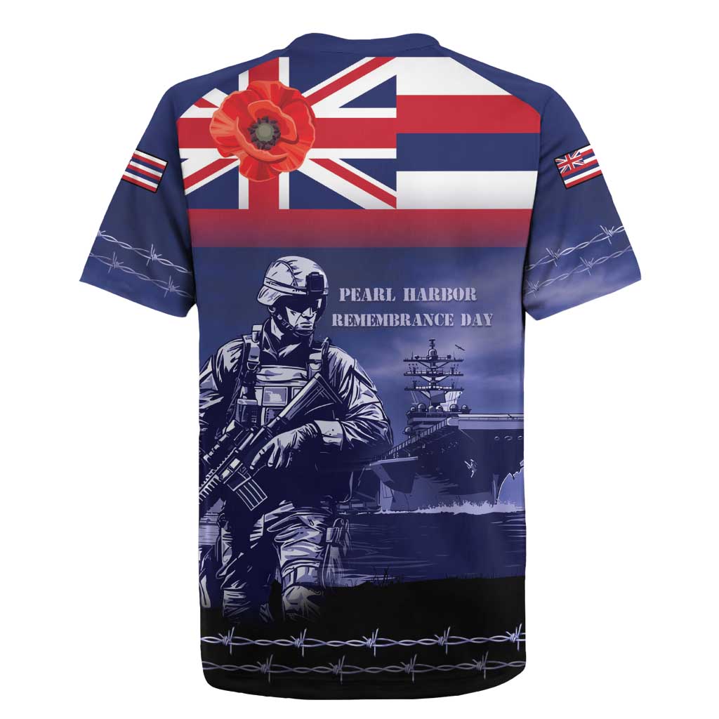 Hawaii Pearl Harbor Remembrance Day Rugby Jersey Flag Style LT05 - Polynesian Pride