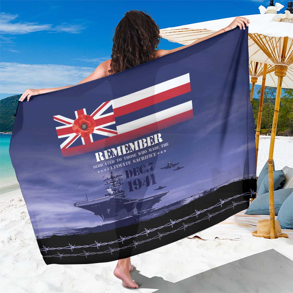 Hawaii Pearl Harbor Remembrance Day Sarong Flag Style LT05 One Size 44 x 66 inches Blue - Polynesian Pride