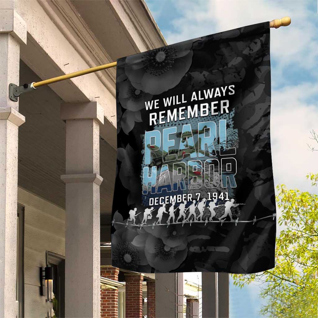 Pearl Harbor Remembrance Day Garden Flag We Will Always Remember LT05 House Flag Black - Polynesian Pride