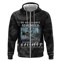Personalized Pearl Harbor Remembrance Day Hoodie We Will Always Remember LT05 Zip Hoodie Black - Polynesian Pride