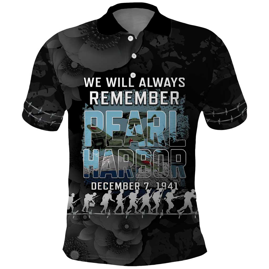 Personalized Pearl Harbor Remembrance Day Polo Shirt We Will Always Remember LT05 Black - Polynesian Pride