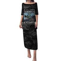 Personalized Pearl Harbor Remembrance Day Puletasi We Will Always Remember LT05 Long Dress Black - Polynesian Pride