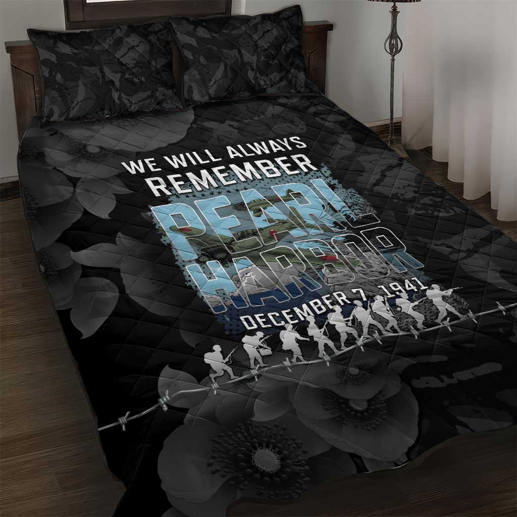 Pearl Harbor Remembrance Day Quilt Bed Set We Will Always Remember LT05 Black - Polynesian Pride