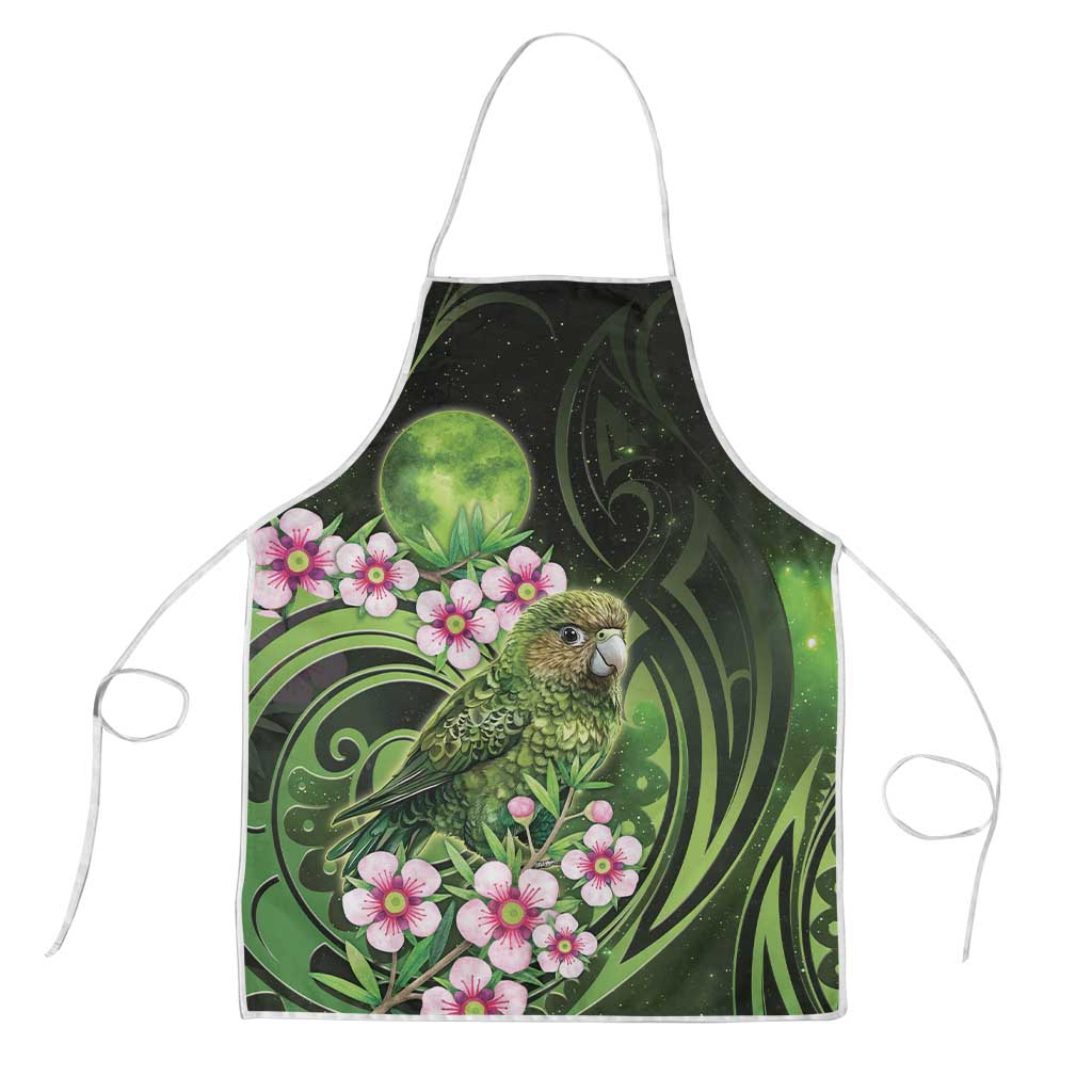 New Zealand Aotearoa Kakapo Apron Maori Pattern With Manuka Galaxy Style LT05 Green - Polynesian Pride