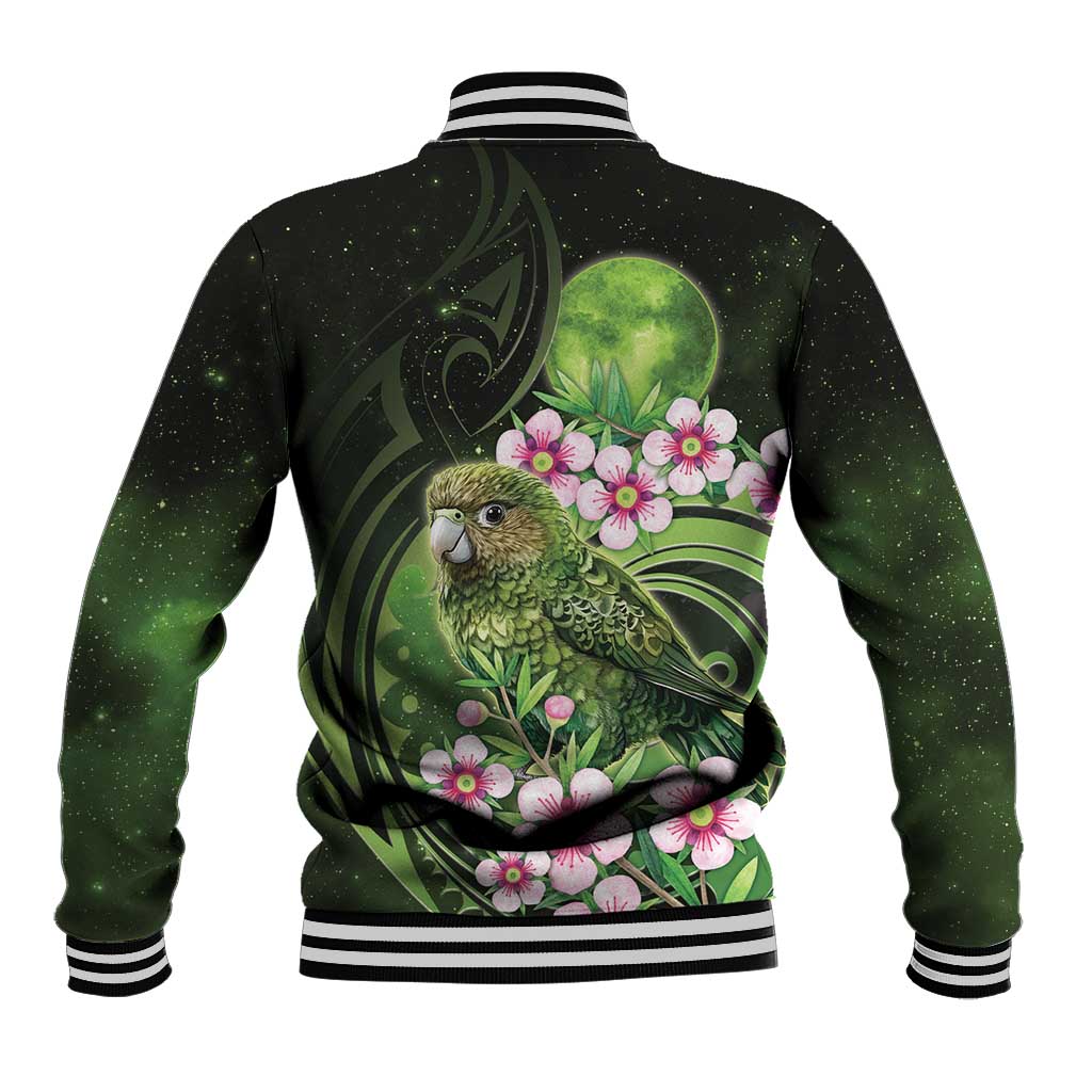 New Zealand Aotearoa Kakapo Baseball Jacket Maori Pattern With Manuka Galaxy Style LT05 - Polynesian Pride