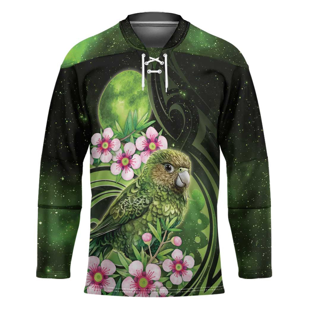 New Zealand Aotearoa Kakapo Hockey Jersey Maori Pattern With Manuka Galaxy Style LT05 Unisex Green - Polynesian Pride
