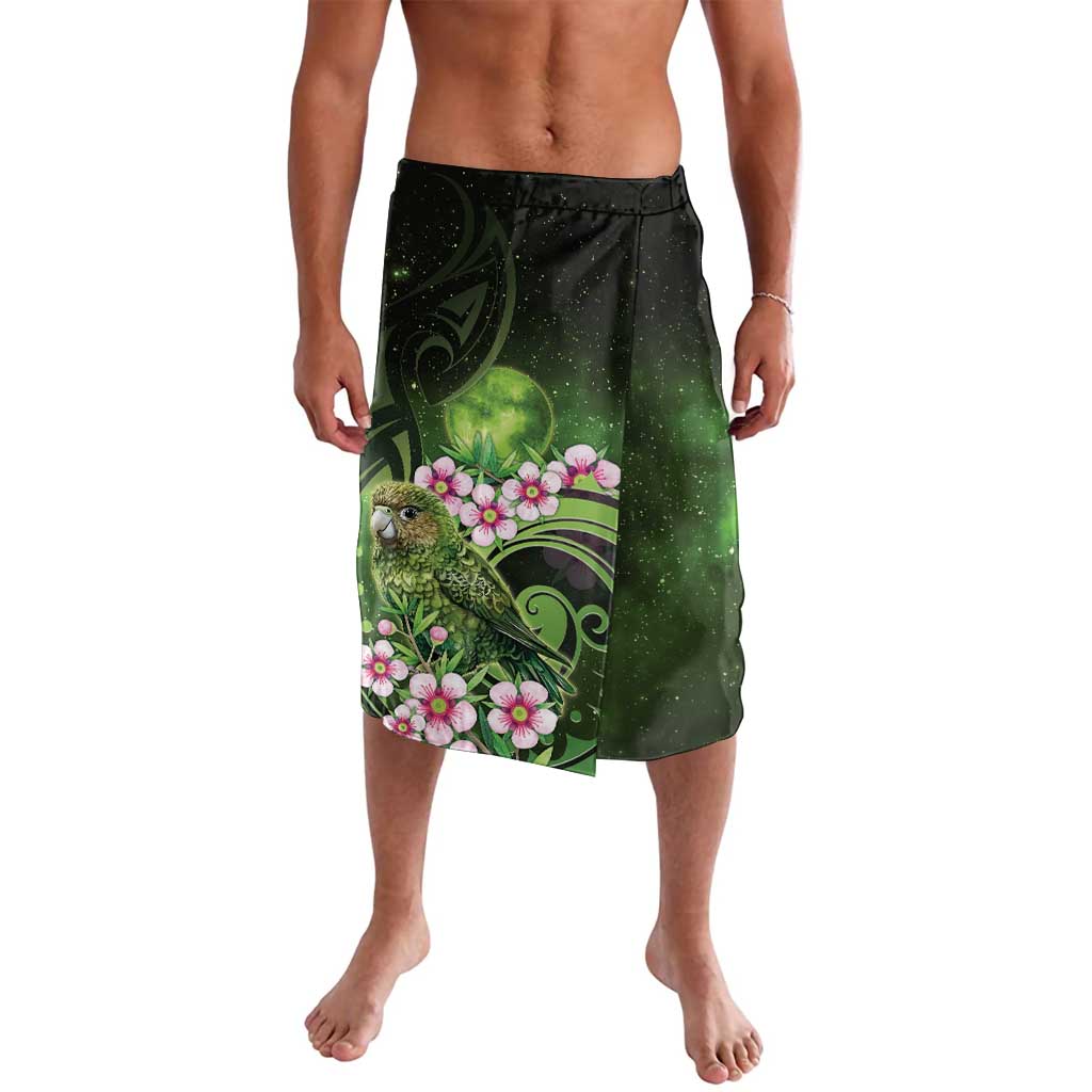 New Zealand Aotearoa Kakapo Lavalava Maori Pattern With Manuka Galaxy Style LT05 Green - Polynesian Pride