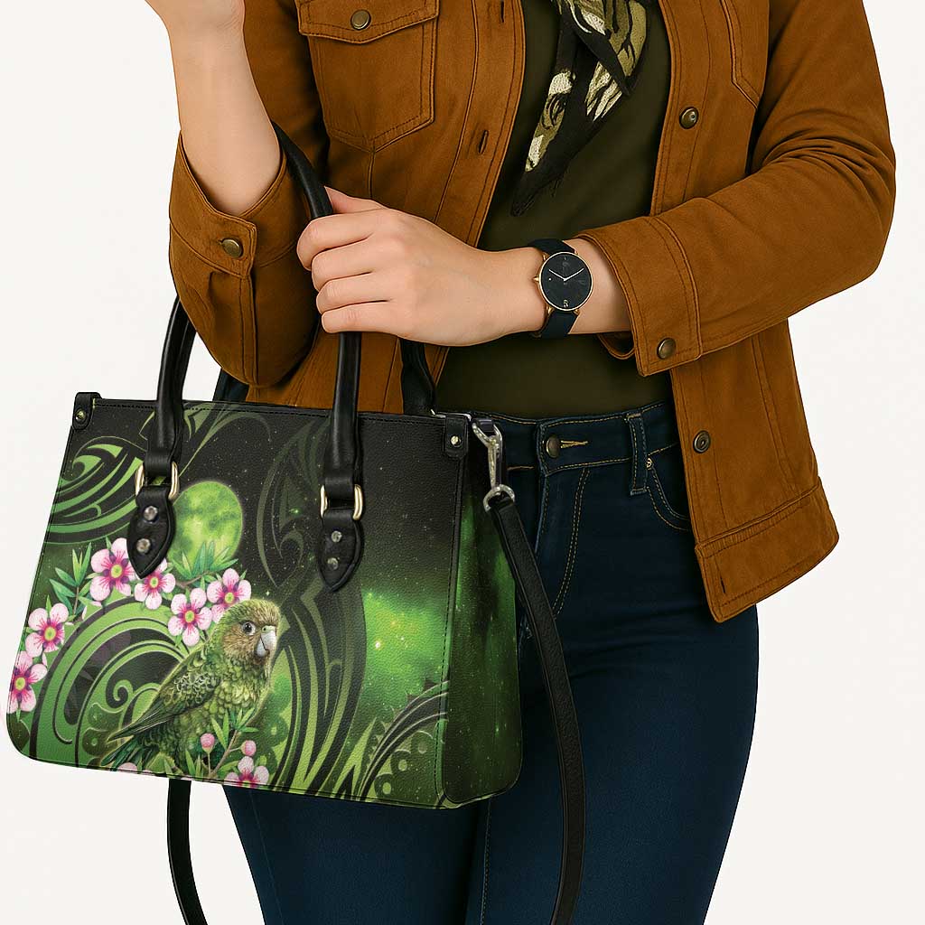 New Zealand Aotearoa Kakapo Leather Bag Maori Pattern With Manuka Galaxy Style LT05 - Polynesian Pride