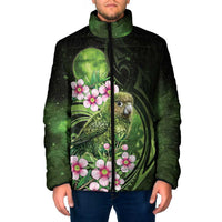 New Zealand Aotearoa Kakapo Padded Jacket Maori Pattern With Manuka Galaxy Style LT05 Men Green - Polynesian Pride