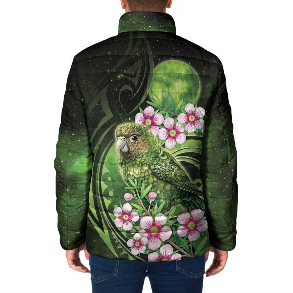 New Zealand Aotearoa Kakapo Padded Jacket Maori Pattern With Manuka Galaxy Style LT05 - Polynesian Pride