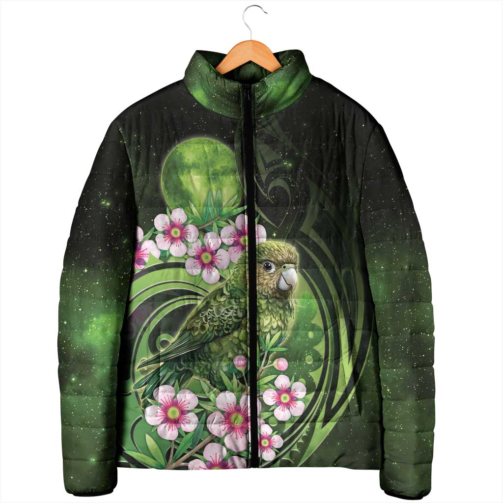 New Zealand Aotearoa Kakapo Padded Jacket Maori Pattern With Manuka Galaxy Style LT05 - Polynesian Pride