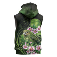 New Zealand Aotearoa Kakapo Sleeveless Hoodie Maori Pattern With Manuka Galaxy Style LT05 - Polynesian Pride