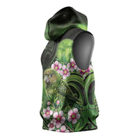 New Zealand Aotearoa Kakapo Sleeveless Hoodie Maori Pattern With Manuka Galaxy Style LT05 - Polynesian Pride
