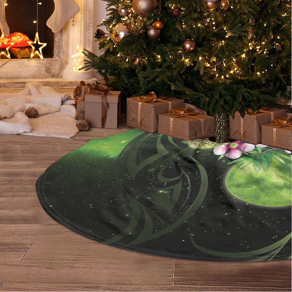 New Zealand Aotearoa Kakapo Tree Skirt Maori Pattern With Manuka Galaxy Style LT05 - Polynesian Pride