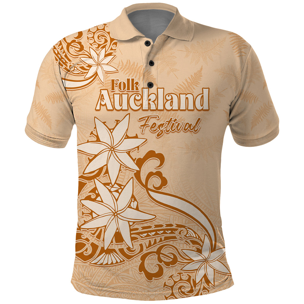 Personalised New Zealand Auckland Folk Festival Polo Shirt Vintage Style LT05 Brown - Polynesian Pride