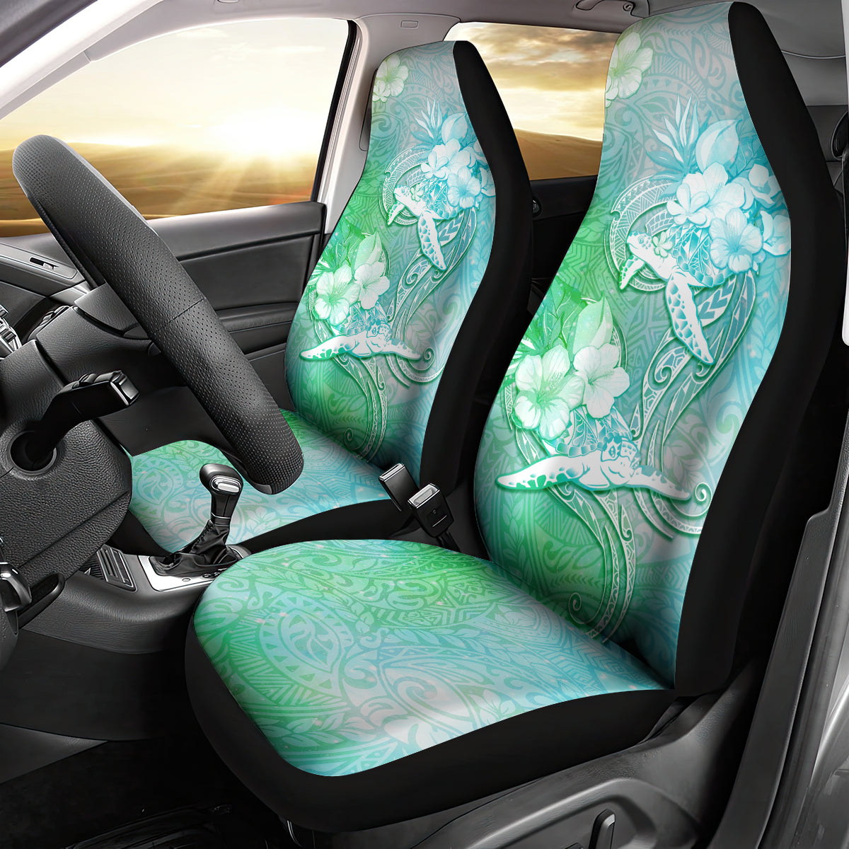 Couple Sea Turtle One Love One Heart Car Seat Cover LT05 - Polynesian Pride