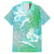 Couple Sea Turtle One Love One Heart Family Matching Off Shoulder Short Dress and Hawaiian Shirt LT05 Dad's Shirt - Short Sleeve Aqua - Polynesian Pride