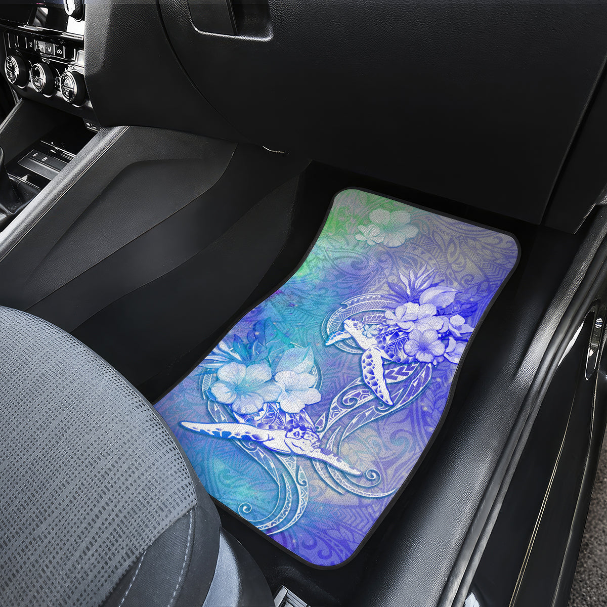Couple Blue Sea Turtle Heart Love Car Mats LT05 - Polynesian Pride