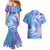 Couple Blue Sea Turtle Heart Love Couples Matching Mermaid Dress and Hawaiian Shirt LT05 - Polynesian Pride