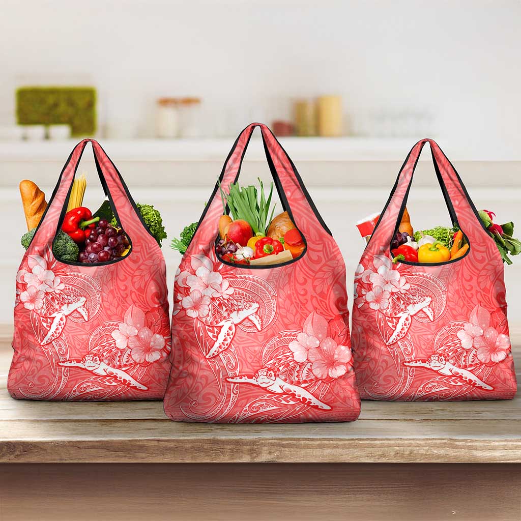 Polynesia Sea Turtle Couple Grocery Bag Happy Valentine Day Red LT05 3-pack One Size Red - Polynesian Pride