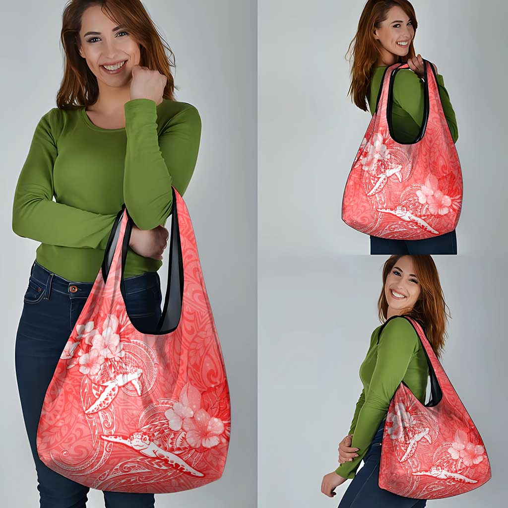 Polynesia Sea Turtle Couple Grocery Bag Happy Valentine Day Red LT05 - Polynesian Pride