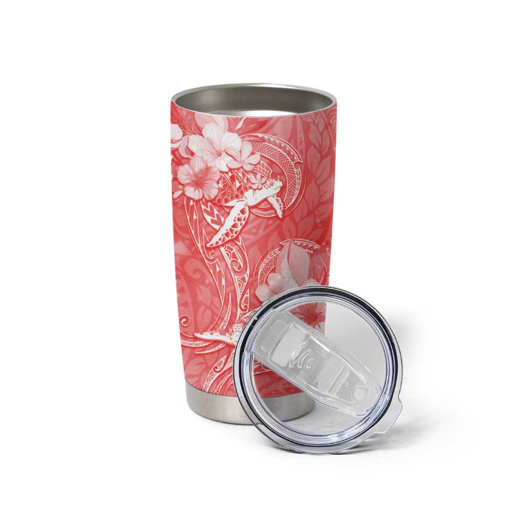 Polynesia Sea Turtle Couple Tumbler Cup Happy Valentine Day Red LT05 - Polynesian Pride