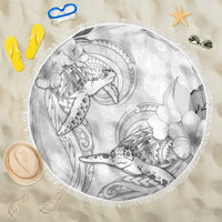 Polynesia Sea Turtle Couple Beach Blanket Happy Valentine Day White LT05 One Size 150cm White - Polynesian Pride