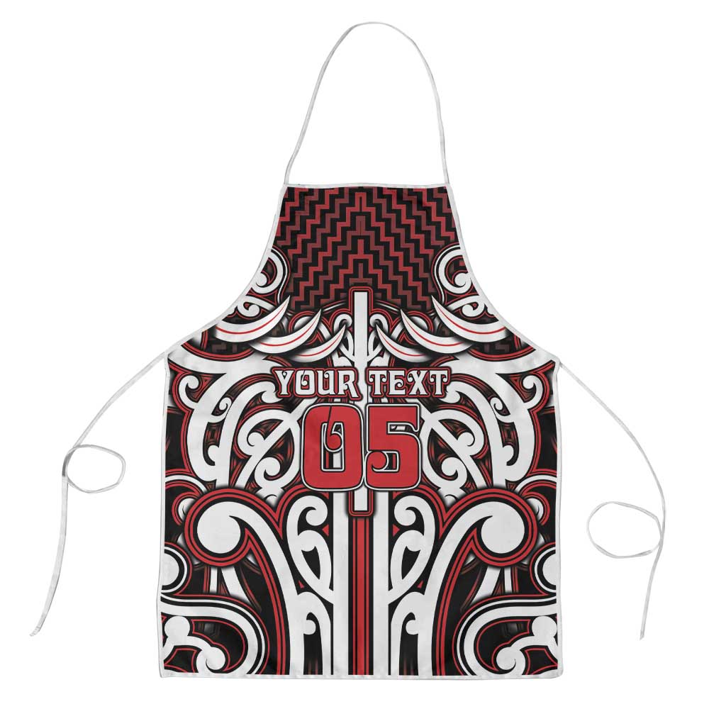 Custom Aotearoa Ngapuhi Apron Maori Tribal Pattern Mix Poutama LT05 Red - Polynesian Pride