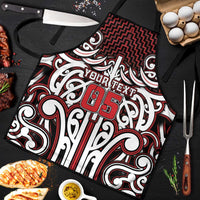 Custom Aotearoa Ngapuhi Apron Maori Tribal Pattern Mix Poutama LT05 Red - Polynesian Pride