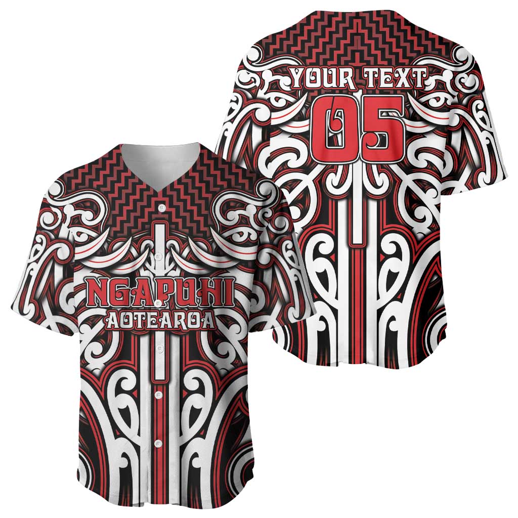 Custom Aotearoa Ngapuhi Baseball Jersey Maori Tribal Pattern Mix Poutama LT05 - Polynesian Pride