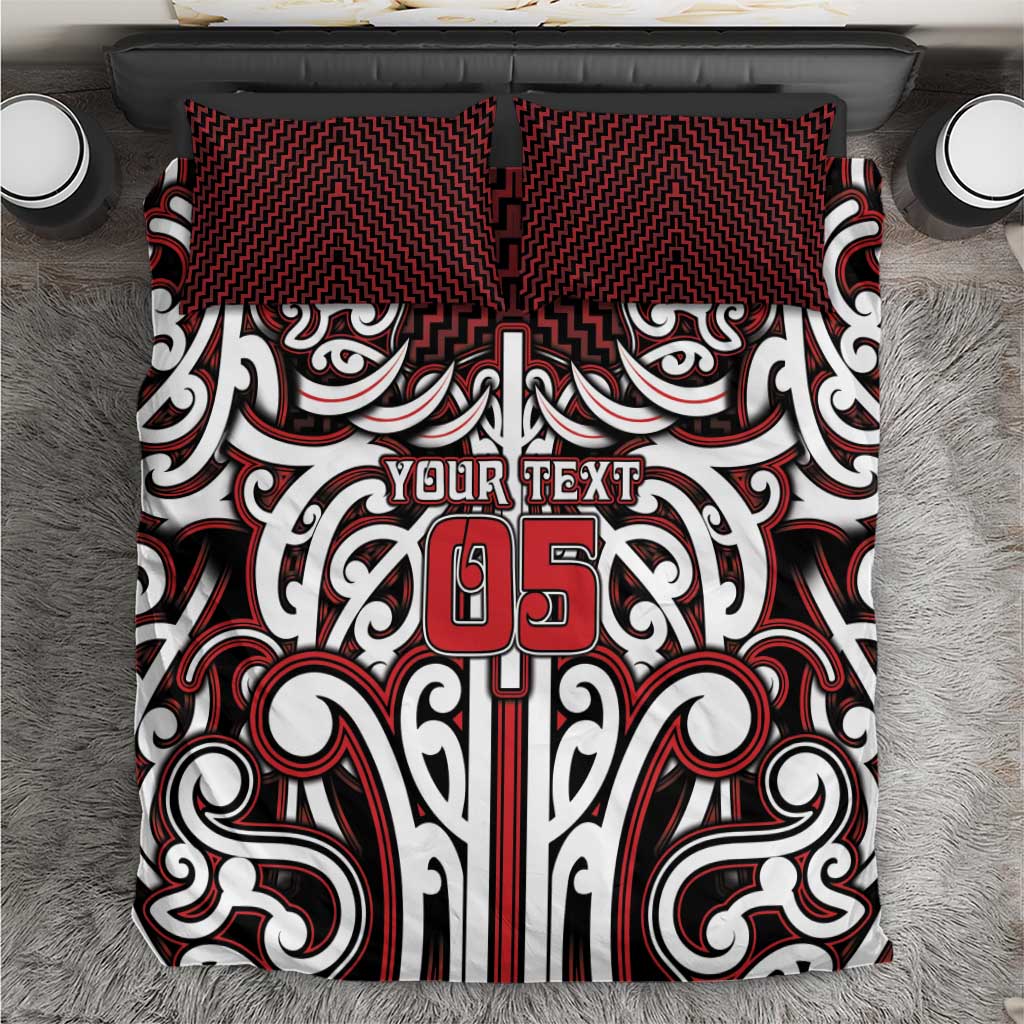Custom Aotearoa Ngapuhi Bedding Set Maori Tribal Pattern Mix Poutama LT05 Red - Polynesian Pride