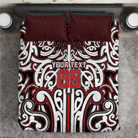 Custom Aotearoa Ngapuhi Bedding Set Maori Tribal Pattern Mix Poutama LT05 Red - Polynesian Pride