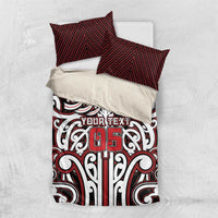 Custom Aotearoa Ngapuhi Bedding Set Maori Tribal Pattern Mix Poutama LT05 US Twin 172cm x 218cm Red - Polynesian Pride