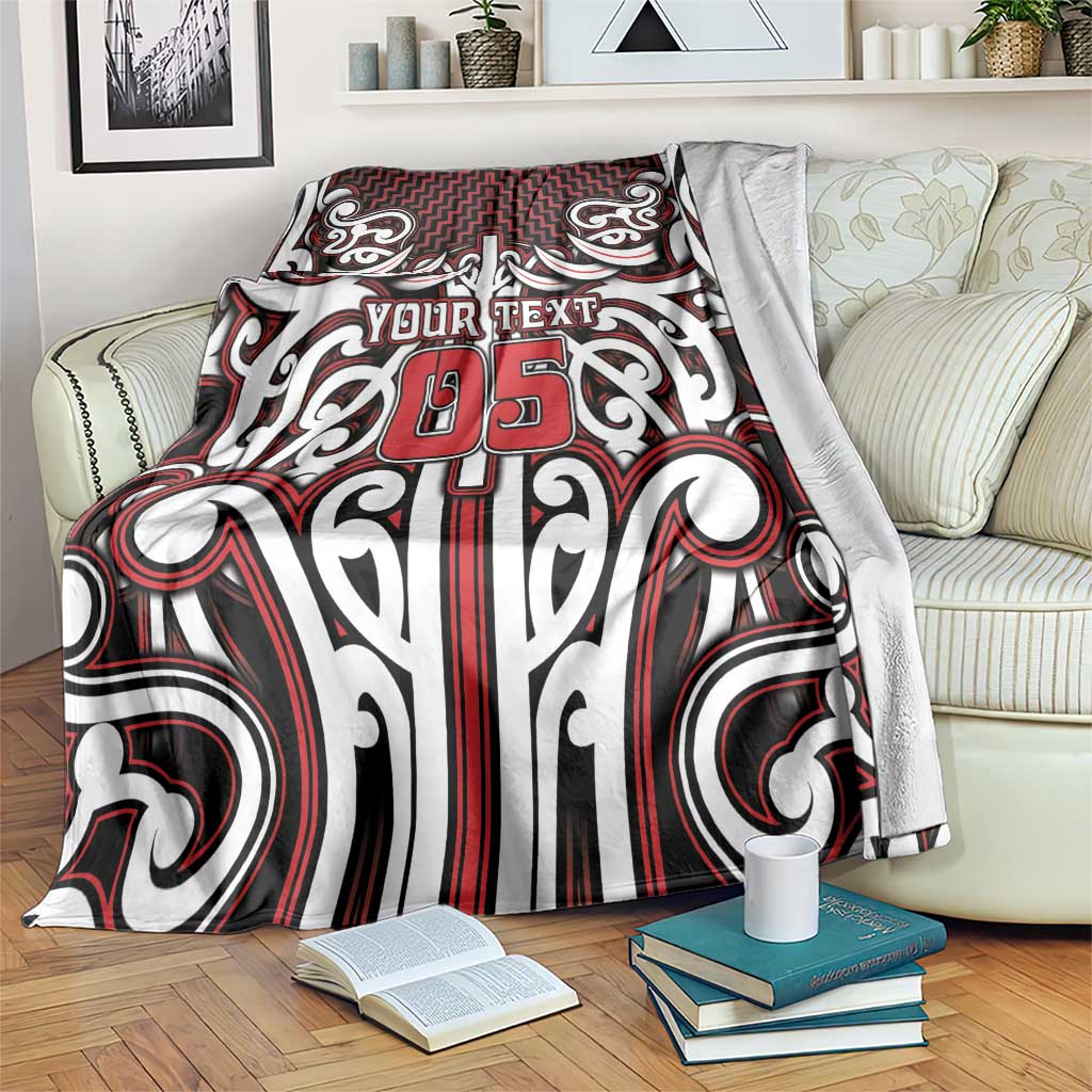 Custom Aotearoa Ngapuhi Blanket Maori Tribal Pattern Mix Poutama LT05 Red - Polynesian Pride