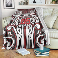 Custom Aotearoa Ngapuhi Blanket Maori Tribal Pattern Mix Poutama LT05 Red - Polynesian Pride